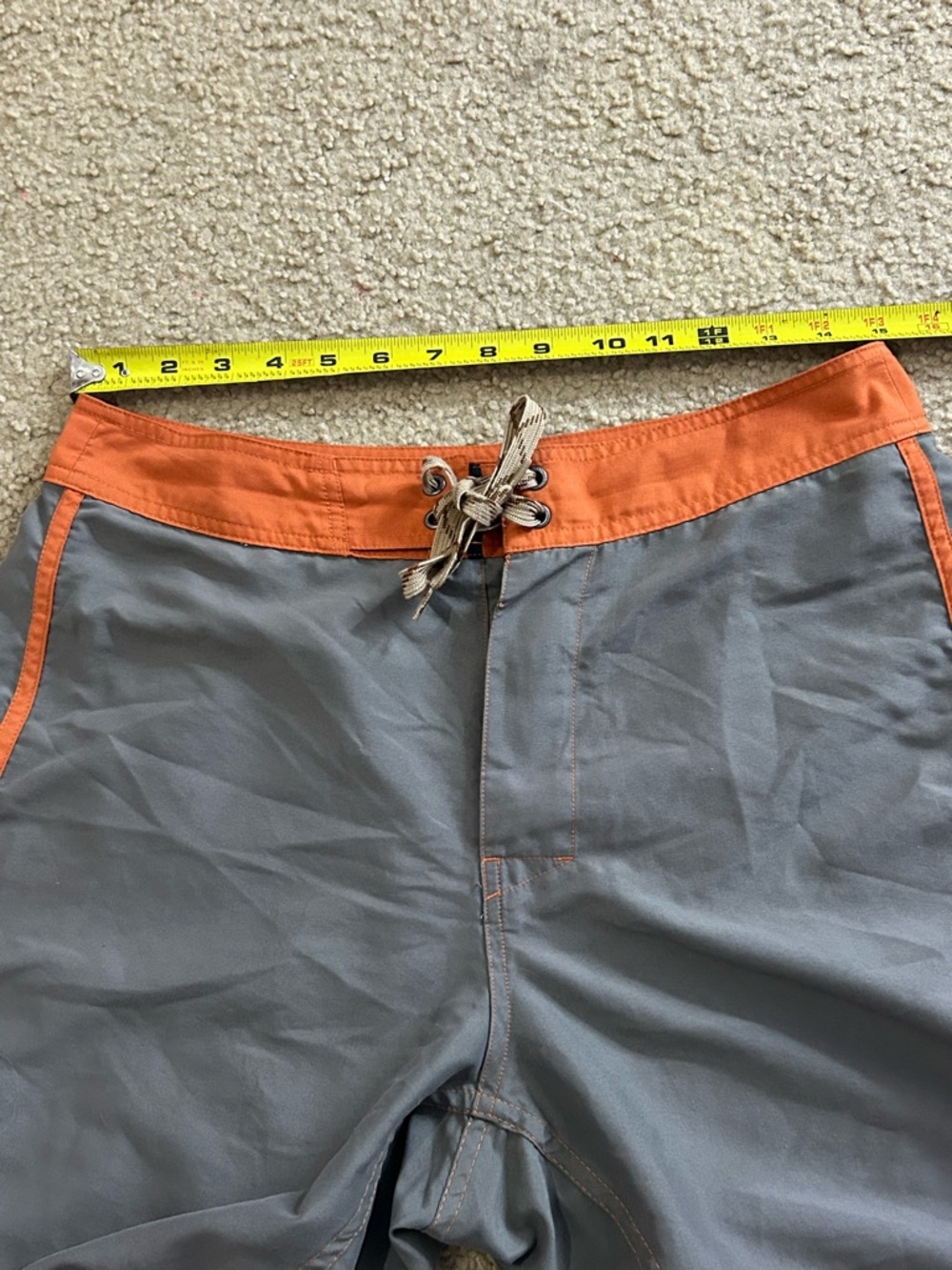 Howler Bros Board Shorts Men's 31 Gray Orange Drawstring Swim Pockets Stretch - Picture 8 of 9